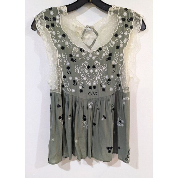 ANTHRO Seen Worn Kept | Lace embroidered sleeveless blouse - Picture 4 of 6